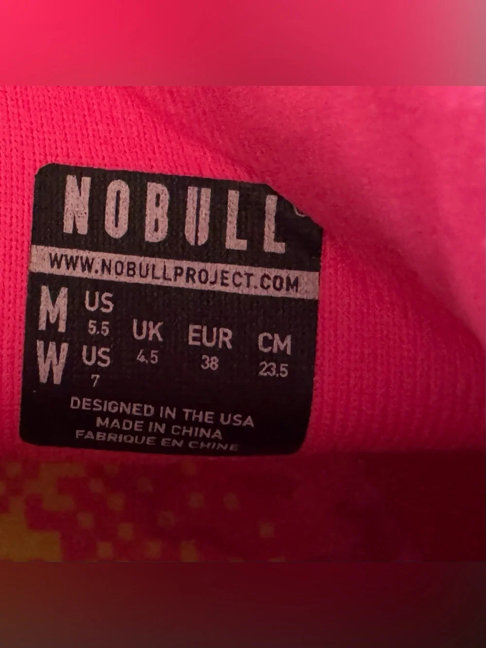 NWT NOBULL High Top Neon Pink Glitch Gym Workout Size: (W7) (M 5.5)